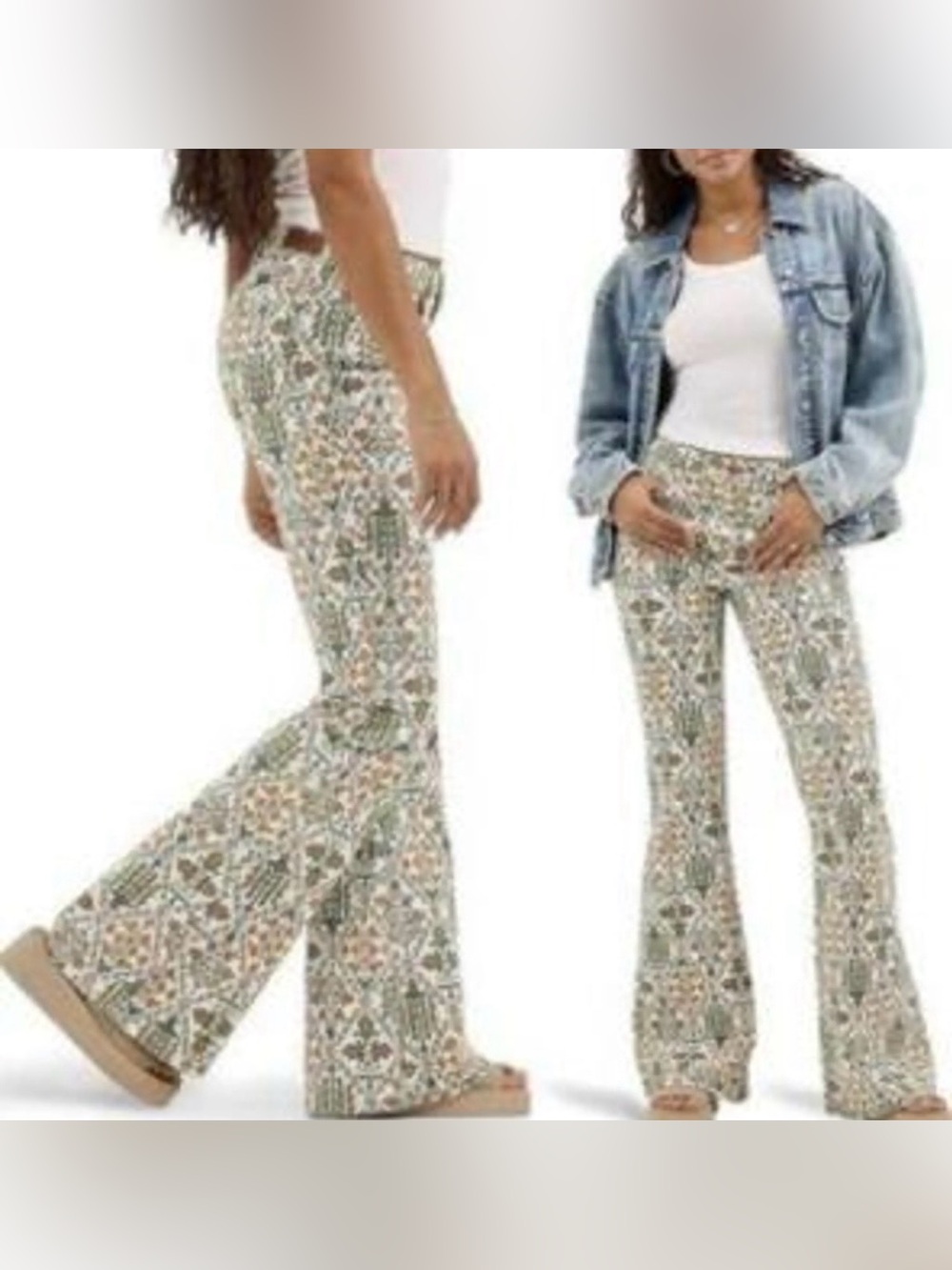 Wrangler high rise fierce flare bohemian vintage tapestry inspired print jeans - Picture 4 of 9
